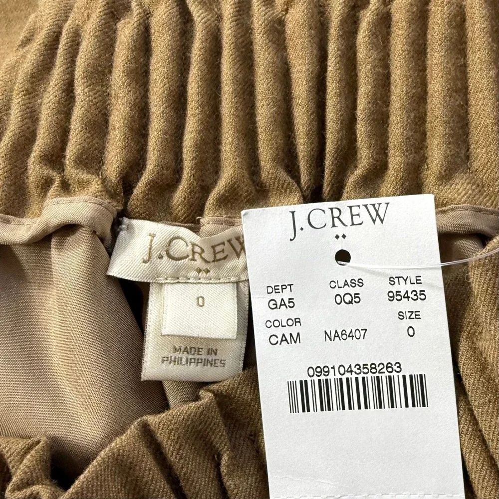 J.Crew Wool-Blend Gathered Waist‎ Mini Skirt Camel Womens 0